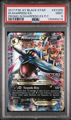 Pokemon M Sharpedo ex Premium Coll. Black Star Holo Promo XY200 PSA 9 Mint - Image 1