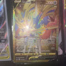 Pokemon TCG - Zacian V - Sword & Shield Base Set 211/202 Secret Rare Gold Holo - Image 1