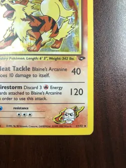 Pokemon Blaine's Arcanine 1/132 Gym Challenge Holofoil - MP - Image 4