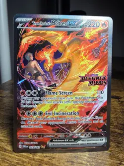 Pokemon TCG Team Rockets Moltres EX Destined Rivals Card 229/182 SIR Stamped - Image 1