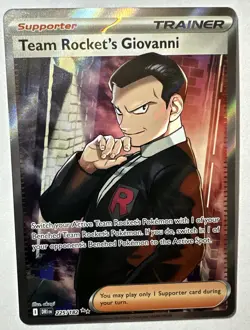 Pokemon Card Team Rocket's Giovanni 225/182 Destined Rivals Ultra Rare NM A7 - Image 1