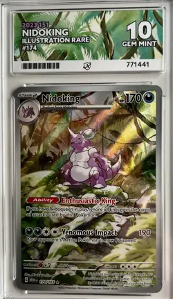 Pokemon Nidoking TCG Scarlet & Violet 151 Card 174/165 IR Ace 10 Gem Mint 💎 - Image 1
