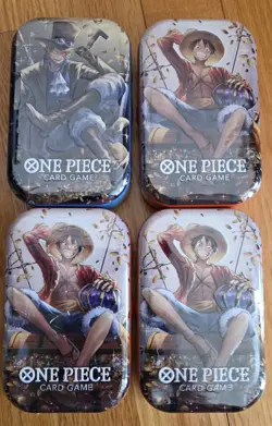 One Piece Mini Tin Pack Set Vol 2 Lot Of 4 New Sealed Luffy x3 and Sabo - Image 1