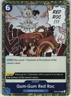 One Piece TCG Gum-Gum Red Roc R Kingdoms of Intrigue OP04-056 - Image 1