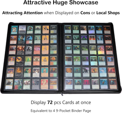 36‑Pocket Ringless Trading Card Binder - Holds 2304 Cards, Side‑Loading Black Pa - Image 4