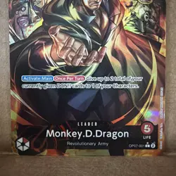 OP07-001 Monkey.D.Dragon Alt Art Leader One Piece TCG English Card - Image 3
