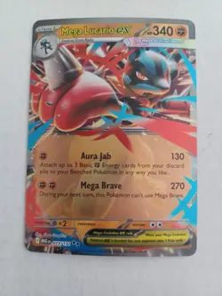 Mega Lucario EX 077/132 Pokemon Card Mega Evolution Holo, English, NM - Image 1