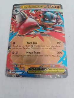 Mega Lucario EX 077/132 Pokemon Card Mega Evolution Holo, English, NM - Image 2