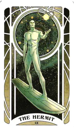 SILVER SURFER THE HERMIT 2023 Marvel Tarot Card By Lily McDonnell - Image 1
