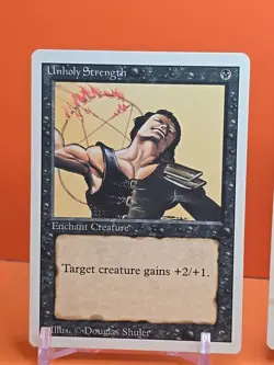 ⚫⚫ (4) 1994 MAGIC The Gathering UNHOLY STRENGTH REVISED 3RD EDITION PLAYED⚫3 - Image 2