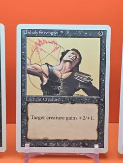 ⚫⚫ (4) 1994 MAGIC The Gathering UNHOLY STRENGTH REVISED 3RD EDITION PLAYED⚫3 - Image 4