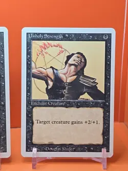 ⚫⚫ (4) 1994 MAGIC The Gathering UNHOLY STRENGTH REVISED 3RD EDITION PLAYED⚫3 - Image 5