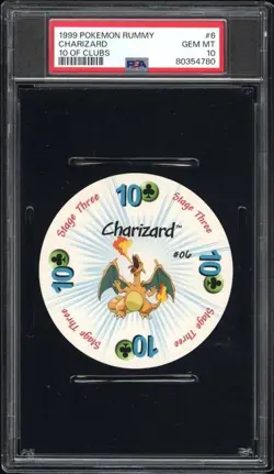 1999 Pokemon Rummy Charizard 10 of Clubs #6 PSA 10 POP 35 - Image 1