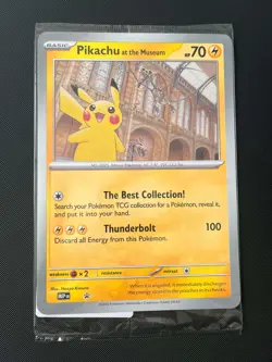 Pokemon x Natural History Museum Promo Card - Pikachu At The Museum - SEALED - Image 1
