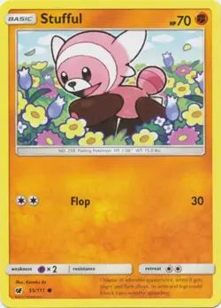 55/111 Stufful Common: Pokemon Trading Card Game SM-04 Crimson Invasion - Image 1