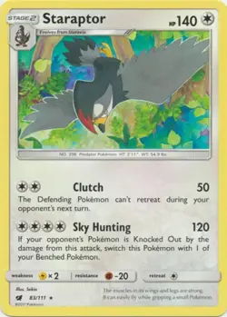 Pokemon TCG Staraptor Crimson Invasion 83/111 Regular Rare LP. - Image 1