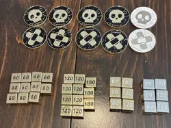 Pokemon TCG Metal Metallic Dice Damage Counters Condition Markers - Lot of 44 Pc - Image 1