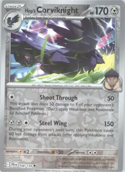 Hop's Corviknight Reverse Holo Pokemon tcg SV09: Journey Together #108/159 - Image 1