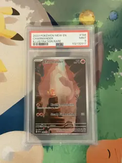 2023 POKEMON MEW EN-151 #168 CHARMANDER ILLUSTRATION RARE PSA MINT 9 - Image 1