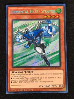 Yugioh Elemental Hero Stratos BLC1-EN003 Secret (NM) - Image 1