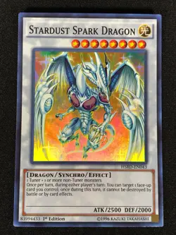 Yugioh Stardust Spark Dragon HSRD-EN043 1st Super Rare (NM) - Image 1