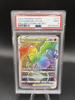 Pokemon TCG Charizard VSTAR Rainbow Secret Rare Card 174/172 PSA 9 - Image 1
