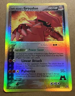 POKEMON EX TEAM MAGMA VS TEAM AQUA GROUDON REVERSE HOLO CARD 9/95 LP - Image 1