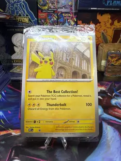 Pikachu At The Museum, Pokemon X Natural History Museum Jumbo Promo Pokemon Card - Image 1