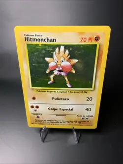 Hitmonchan Base Set 7/102 holo rare unlimited 1999 WOTC MP SPANISH Pokemon TCG - Image 1