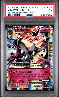 2016 Pokemon XY Black Star Promo Mega Mawile EX XY104 PSA 7 LOW POP 11!!! - Image 1