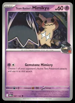 Pokemon TCG Pokemon Team Rocket's Mimikyu Uncommon Regular (NON HOLO) - Image 1