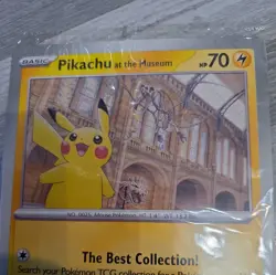 Pikachu At The Museum Pokemon Card Oversize SEALED in hand promo - Image 3