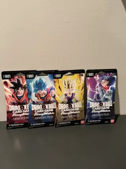 Dragon Ball Fusion World Card Game Awakened Pulse FB01 Booster Lot Of 4 ENG - Image 1