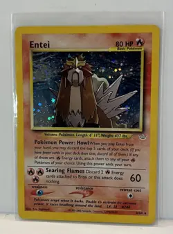 Pokemon Entei Neo Revelation TCG 6/64 Holo Unlimited Rare LP With Swirl - Image 1