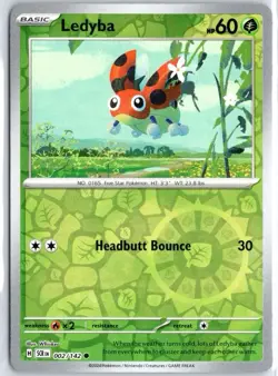 Pokemon Ledyba Reverse Holo Common SV07: Stellar Crown 002/142 NM - Image 1