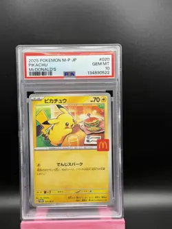 Pokemon 2025 Pikachu McDonald's Purchase JPN Promo 020/M-P PSA 10 Gem Mint - Image 1