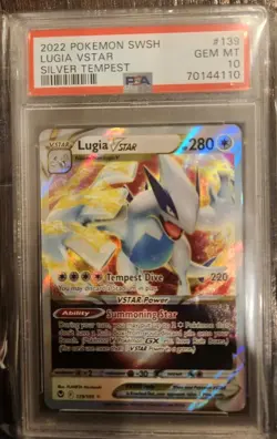 2022 Pokemon Silver Tempest #139 Lugia VSTAR PSA 10 Gem Mint - Image 1
