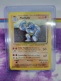1999 Pokemon Spanish Base Set Unlimited Machoke #34 Near Mint WOTC NM Vintage - Image 3