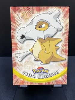 #104 Cubone Card Topps Pokemon TV Animation Edition Card Blue Logo Vintage LP - Image 1