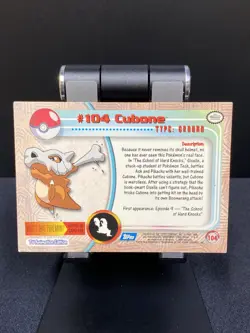 #104 Cubone Card Topps Pokemon TV Animation Edition Card Blue Logo Vintage LP - Image 2