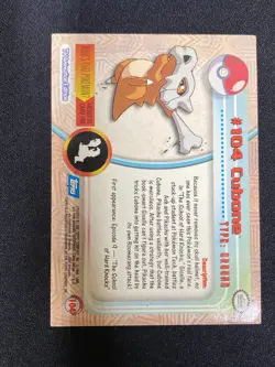 #104 Cubone Card Topps Pokemon TV Animation Edition Card Blue Logo Vintage LP - Image 3
