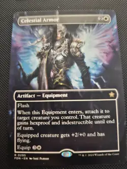x1 Celestial Armor FDN Foundations MTG 295 RARE BORDERLESS M/NM 1x - Image 1