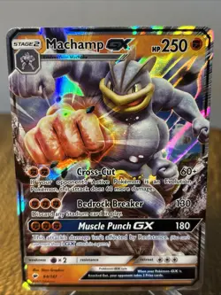 Pokemon Machamp GX 64/147 Burning Shadows Sun & Moon ULTRA RARE - Image 1