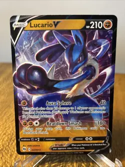 Pokemon TCG Lucario V Champion's Path 027/073 Holo Ultra Rare - Image 1