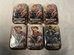 LOT OF 6 ONE PIECE TIN PACK SET VOL 2 TS-02 OP-13 SEALED BANDAI - Image 1