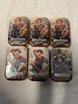 LOT OF 6 ONE PIECE TIN PACK SET VOL 2 TS-02 OP-13 SEALED BANDAI - Image 2