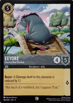 183/204 EEYORE OVERSTUFFED DONKEY EN9 COMMON DISNEY LORCANA CARD - Image 1