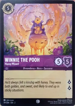 59/204 WINNIE THE POOH HUNNY WIZARD RISE OF FLOODBORN COMMON DISNEY LORCANA CARD - Image 1
