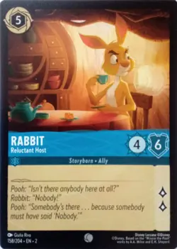 158/204 RABBIT RELUCTANT HOST RISE OF FLOODBORN COMMON DISNEY LORCANA CARD - Image 1