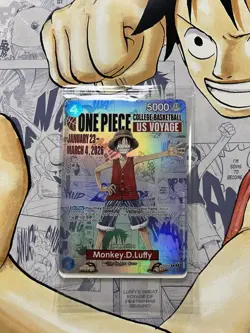 One Piece Monkey.D.Luffy College Basketball Promo Card + Rutgers Poster PRESALE - Image 3